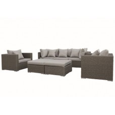 Wicker loungeset Damascus donker bruin Wicker loungeset Damascus donker bruin