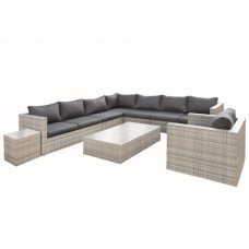 Wicker loungeset Greenwood grijs geméleerd Wicker loungeset Greenwood grijs geméleerd