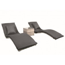 Wicker loungerser lancaster grijs gemêleerd Wicker loungerser lancaster grijs gemêleerd