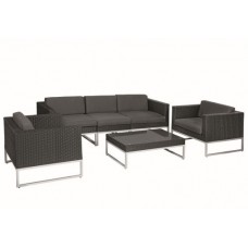 Wicker loungeset Richmond zwart Wicker loungeset Richmond zwart