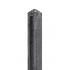 Betonnen tuinhek-borderpaal antraciet 10x10x145 cm diamantkop hoekpaal