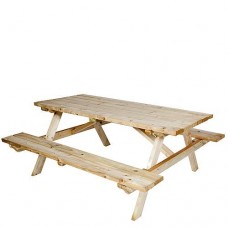 Vuren Picknicktafel 74x240x160 cm zitting op klapbaar 103416