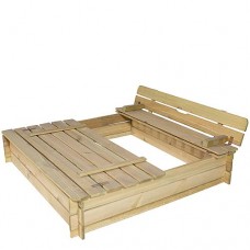Zandbak met dekselzitje Vierkant 25x120x120cm 132973 Zandbak met dekselzitje Vierkant 25x120x120cm 132973
