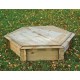 Zandbak zeskant met deksel 175 x 175 x 30 cm