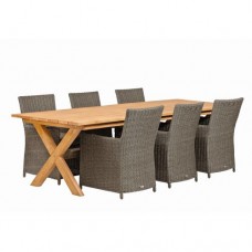 Tuintafel Rustiek teak met kruispoten Tuintafel Rustiek teak met kruispoten